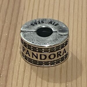 Pandora Women's Sterling Silver Logo Clip Charm
